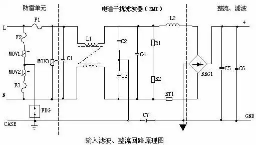 AC输入整流滤波电路原理图